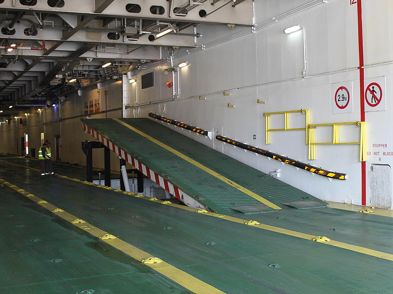The loading area of the MS Tanger Express.